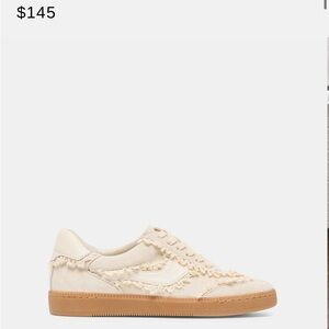 Dolce Vita Ivory Suede Lace-Trim Sneakers - Women